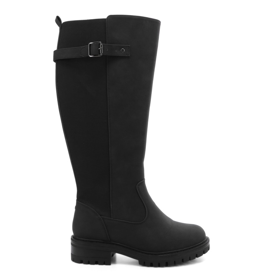 Women'S Number One Shoes Knee High | Paprika Knee High Boots - Wide Fit Black