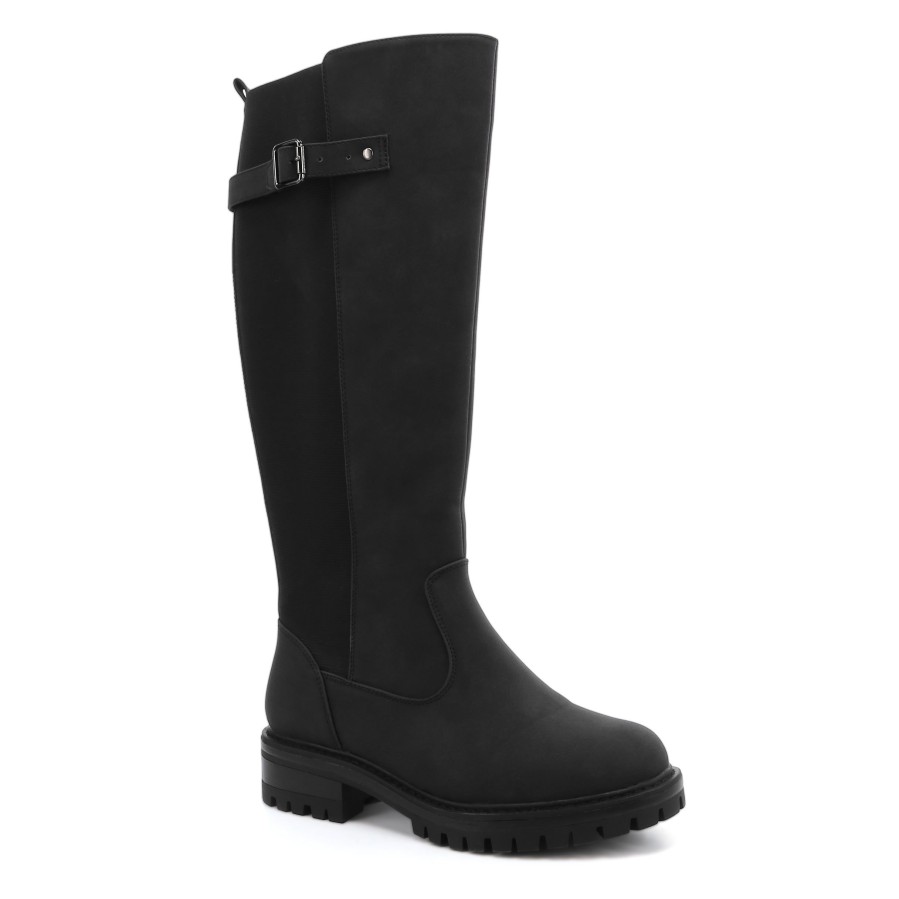 Women'S Number One Shoes Knee High | Paprika Knee High Boots - Wide Fit Black