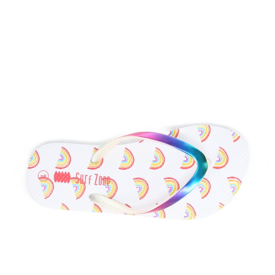 Kids' Number One Shoes Jandals | Mini Rainbow Kids' Jandals White