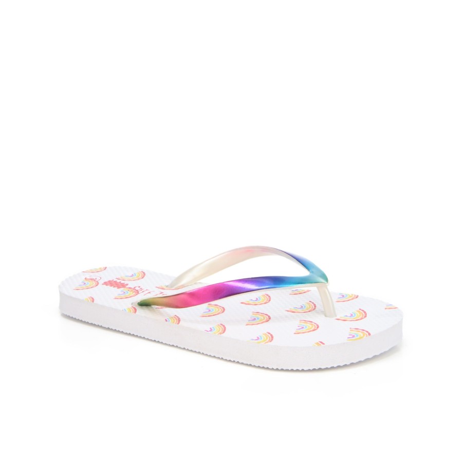 Kids' Number One Shoes Jandals | Mini Rainbow Kids' Jandals White