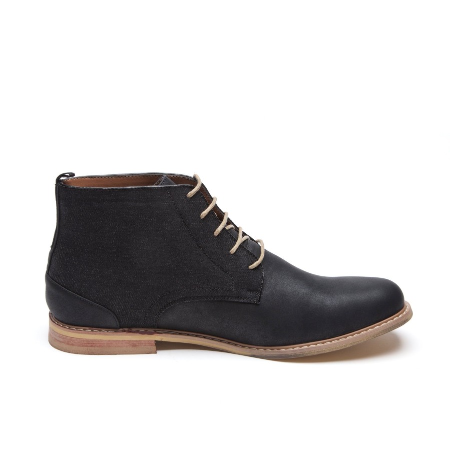 Men'S Number One Shoes Lace Up | Spring Ankle Boots Black