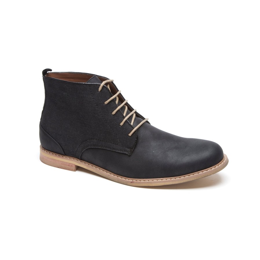 Men'S Number One Shoes Lace Up | Spring Ankle Boots Black