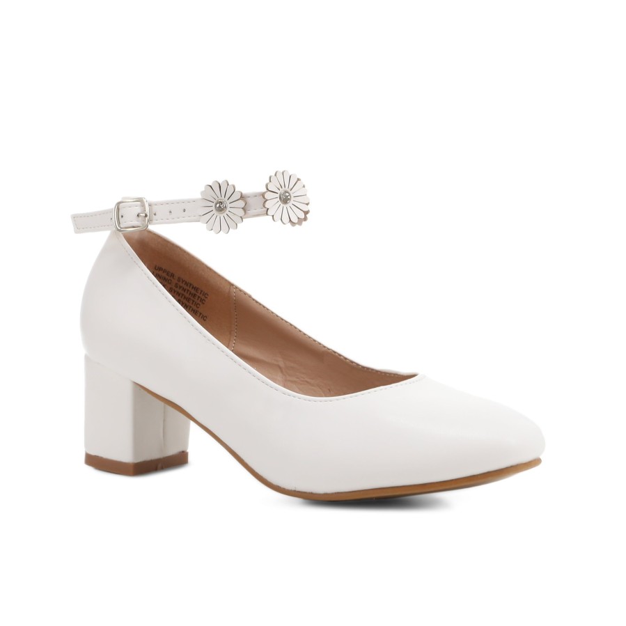 Kids' Number One Shoes Shoes | Gemma Kids' Block Heels White