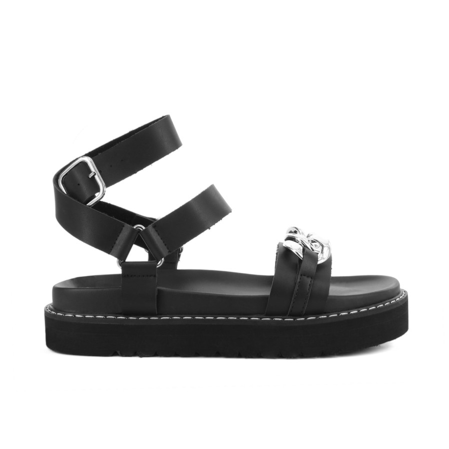 Women'S Number One Shoes Flats | Camille Sandals Black