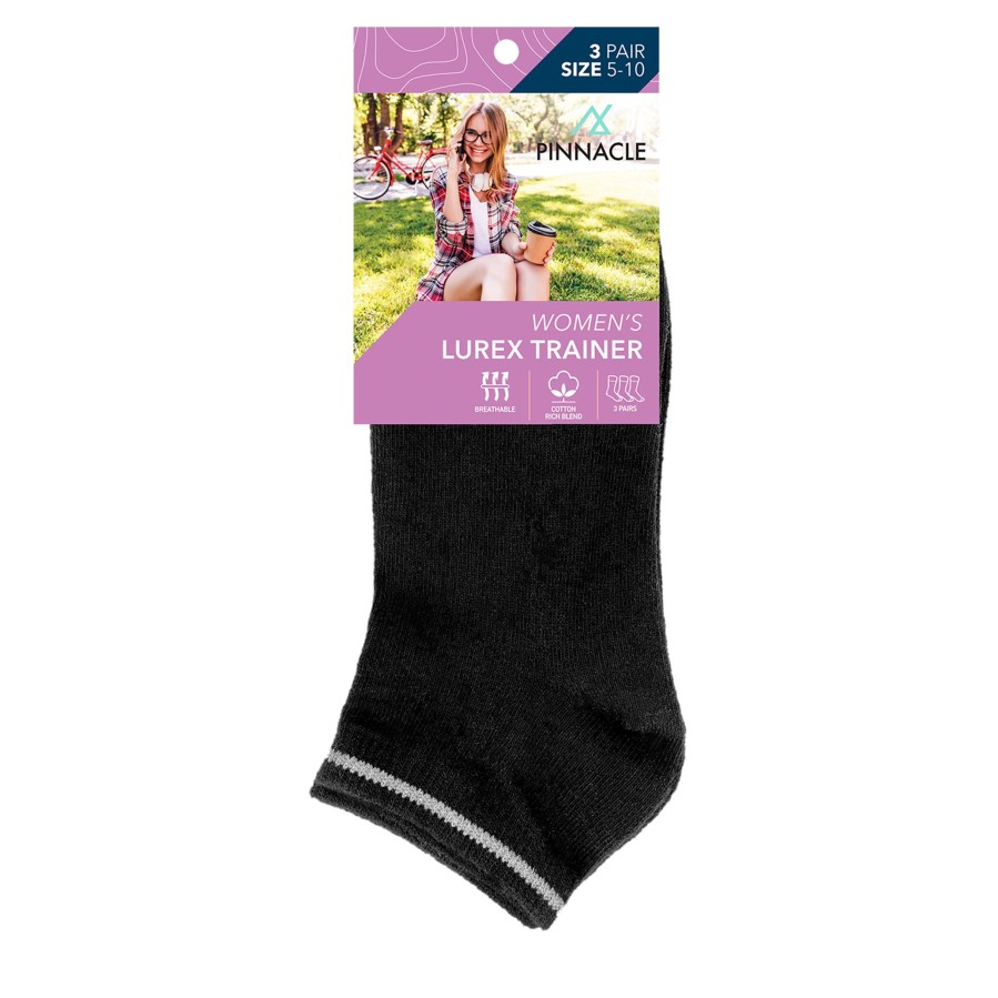 Women'S Number One Shoes Socks | Pinnacle Stripe Women'S Socks Black