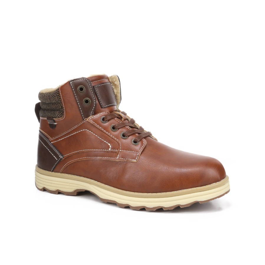 Men'S Number One Shoes Lace Up | Ridge Lace Up Boots Brown