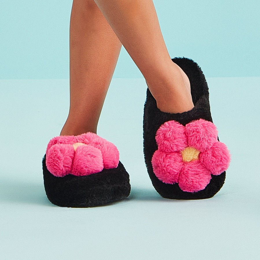 Kids' Number One Shoes Slippers | Daisy Slippers Black