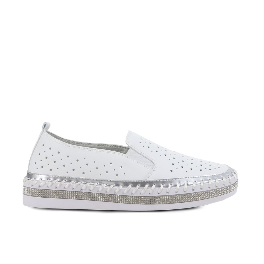 Women'S Number One Shoes Lifestyle | Merivale Slip On Sneakers White