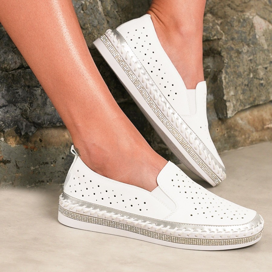 Women'S Number One Shoes Lifestyle | Merivale Slip On Sneakers White