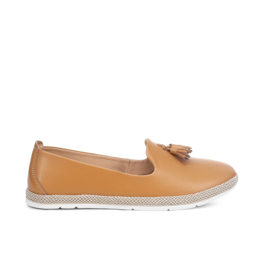 Women'S Number One Shoes Loafers | Bennicci Stella Leather Shoes Tan