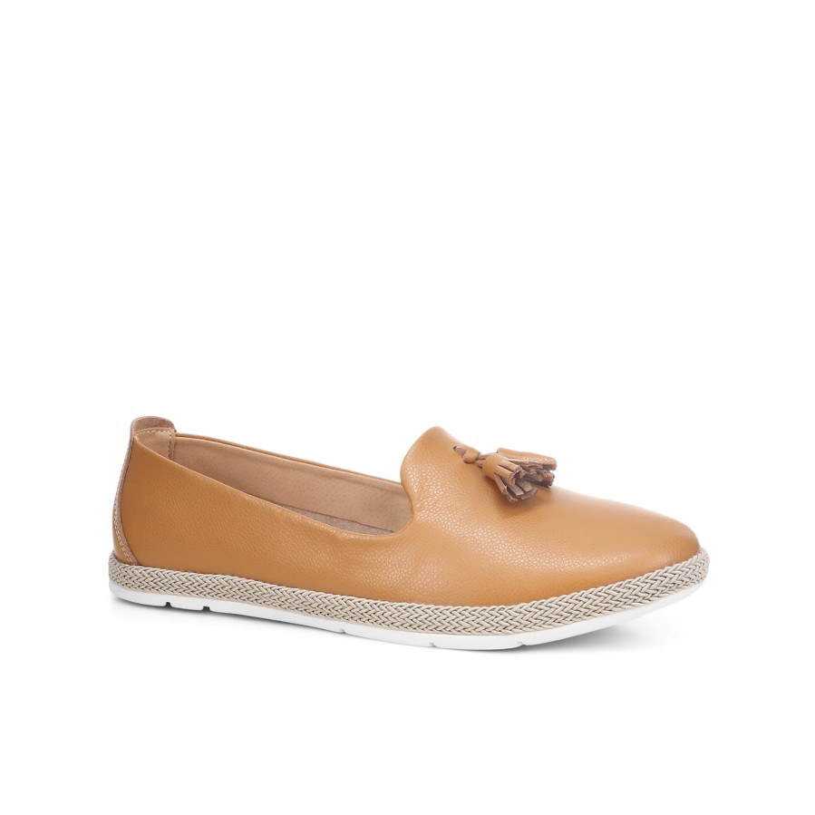 Women'S Number One Shoes Loafers | Bennicci Stella Leather Shoes Tan