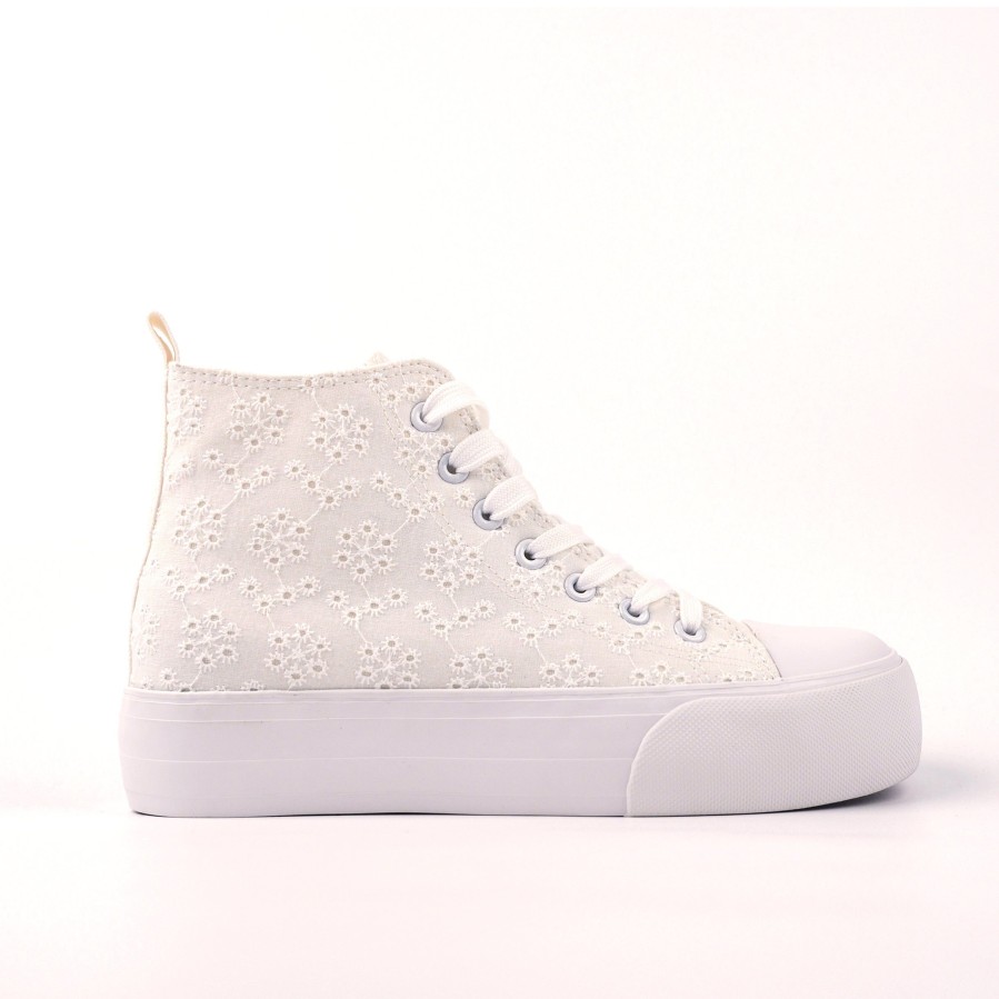 Women'S Number One Shoes Lifestyle | Lilly Hi Top Women'S Sneakers White