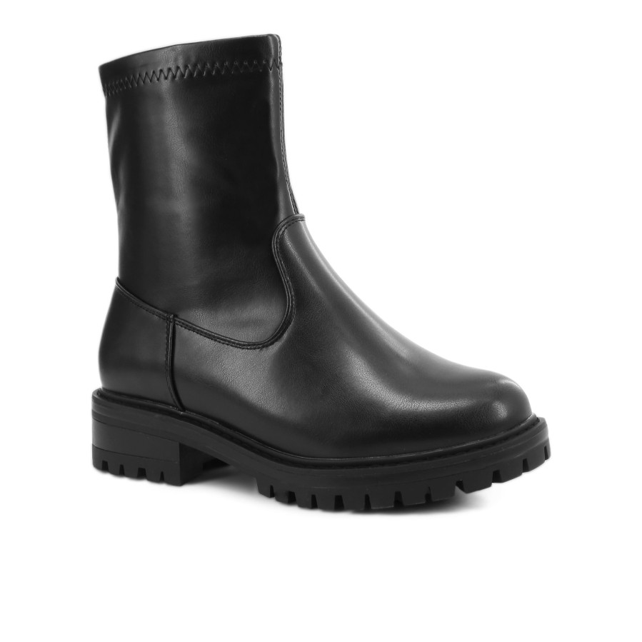 Women'S Number One Shoes Calf High | Cumin Ankle Boots - Wide Fit Black