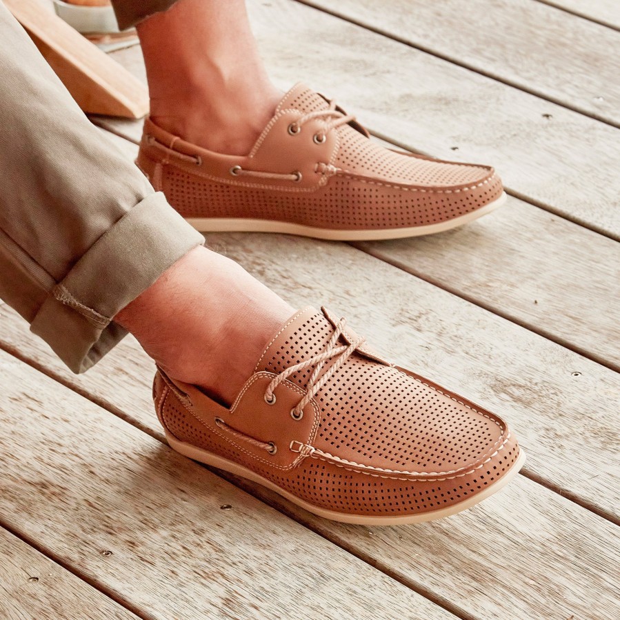 Men'S Number One Shoes Casual | Pierre Boat Loafers Tan