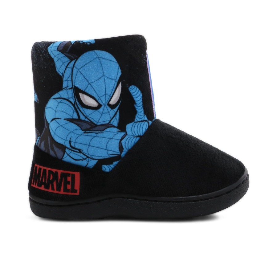 Kids' Number One Shoes Slippers | Spiderman Climb Toddler Slipper Boots Black