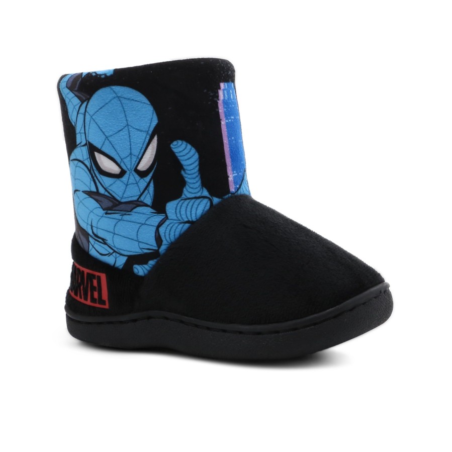 Kids' Number One Shoes Slippers | Spiderman Climb Toddler Slipper Boots Black