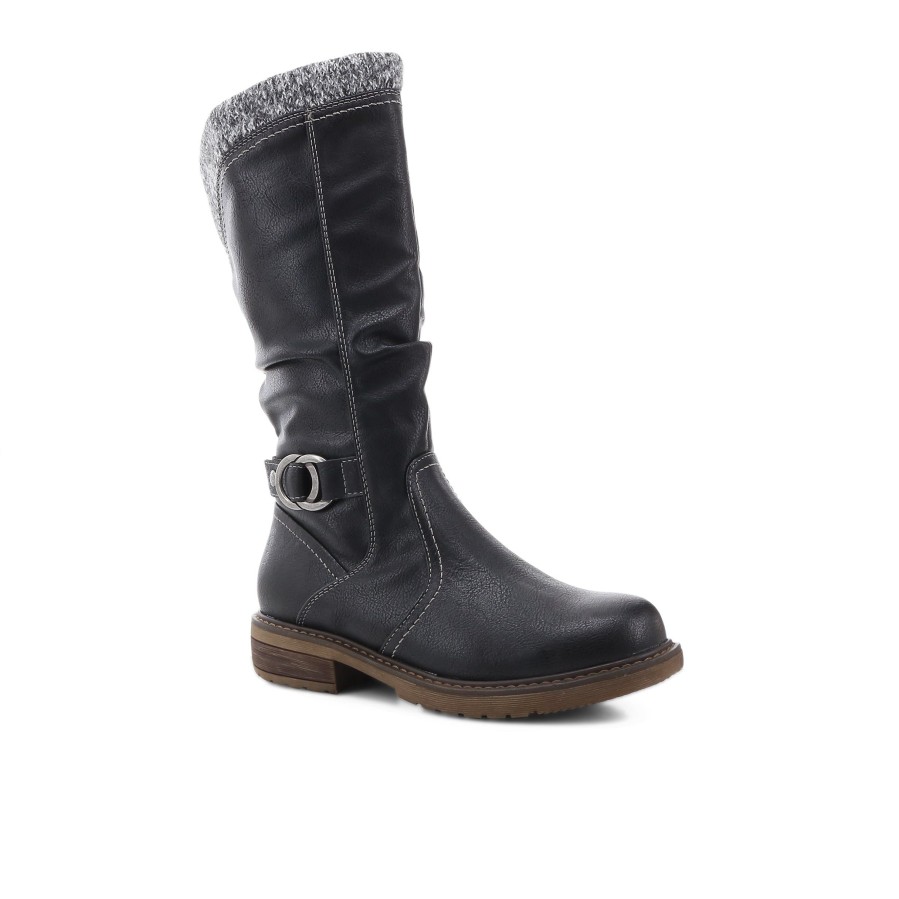 Women'S Number One Shoes Calf High | March Calf High Boots Black